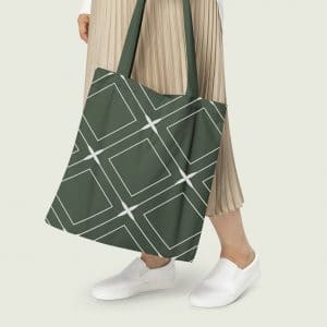 Designer shopper with geometric print